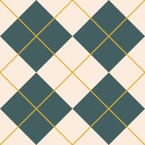 Argyll. Seamless pattern with squares and lines of trending colors. For printing on fabrics, textiles, paper, decor in the interior, design.