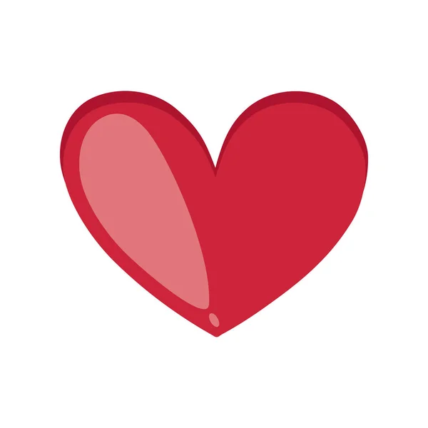 白い背景にハートレッド 愛とロマンスの象徴 寄付のように バレンタインデーのカードのテンプレート スマートフォンアプリのユーザーインターフェースアイコン — ストック写真