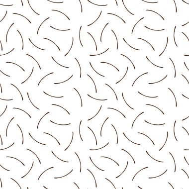 Beyaz arkaplandaki ince kahverengi çubuklar. Kumaşlar, tekstil, ambalaj kağıtları, perdeler, yastıklar, yatak örtüleri, çarşafları için kusursuz desen.. 