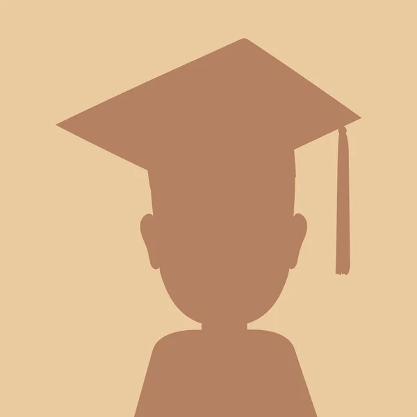 Graduate Student Wearing Square Academic Cap Silhouette Beige Brown Tones — Stock Photo, Image