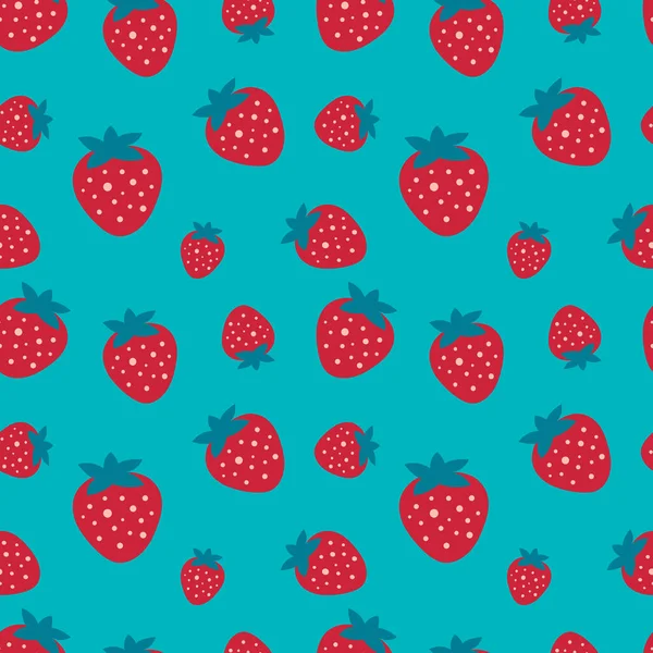 Aardbeienbessen Een Blauwe Achtergrond Voor Het Bedrukken Stof Textiel Kussens — Stockfoto