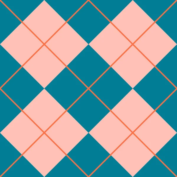 Argyll Płynny Wzór Kwadratów Rombów Linii Kolorze Niebieskim Różowym Drukowania — Zdjęcie stockowe