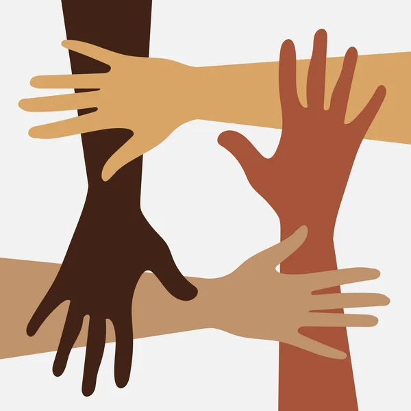 Руки Международный День Борьбы Расовой Дискриминацией Равные Возможности Права Независимо — стоковое фото