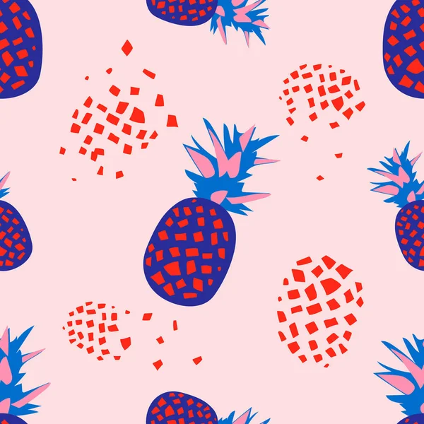 Naadloos Patroon Met Ananas Roze Voor Het Bedrukken Van Stoffen — Stockfoto