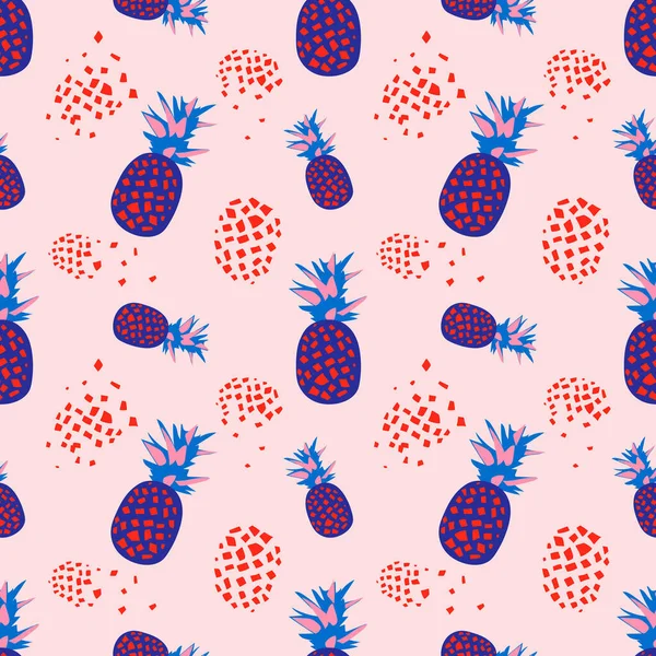 Naadloos Patroon Met Ananas Roze Voor Het Bedrukken Van Stoffen — Stockfoto