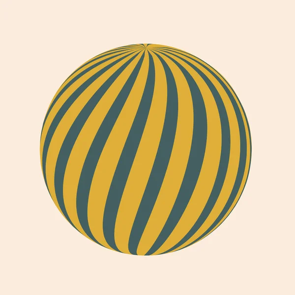 縞模様の球 デザインのための色波線とサークル 幾何学的抽象化 — ストック写真