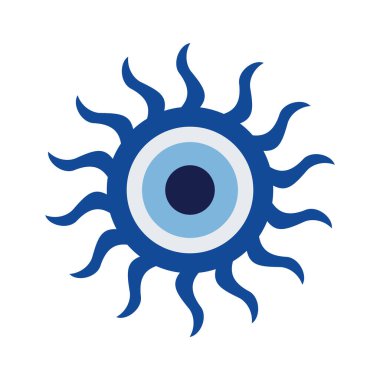 Mavi göz. Türk muskası nazara karşı. Muhafız Nazar. Geleneksel büyünün bir özelliği. Işıklı mavi küre güneşe benziyor.. 