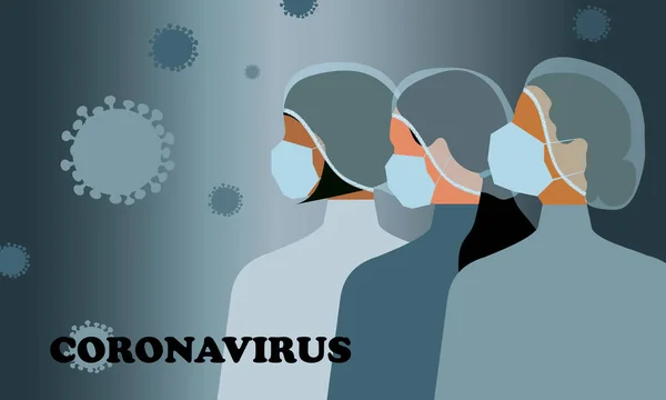 Quarantena Coronavirus Donne Medici Maschere Mediche Diverse Nazionalità Religioni Infermiera — Foto Stock