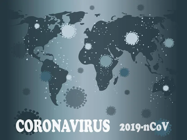 Çin Coronavirus Dünya Çapında Yayılmış Mavi Tonlarda Bir Dünya Haritası — Stok fotoğraf