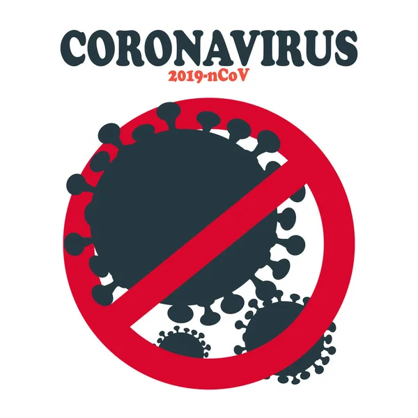 Coronavirus Symboli Stop Merkki Valkoisella Taustalla Kielletty Punainen Merkki Tulehduksen — kuvapankkivalokuva