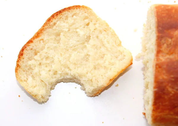 Pão Trigo Branco Caseiro Com Uma Crosta Crocante Assar Com — Fotografia de Stock