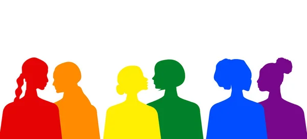 Lgbt Menschen Wirken Isoliert Lesben Als Lgbt Symbolische Farben Des — Stockfoto