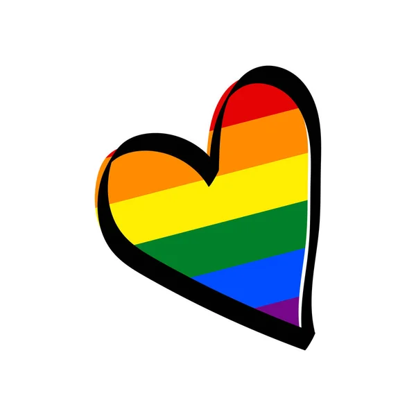 隔離された色の心臓 Lgbt虹のシンボル 同性愛者の男性と女性ゲイのコミュニティ 性的少数者 3月のポスター ウェブ上の記事 ニュースメディア Tシャツ カップ ポスターの装飾 — ストック写真