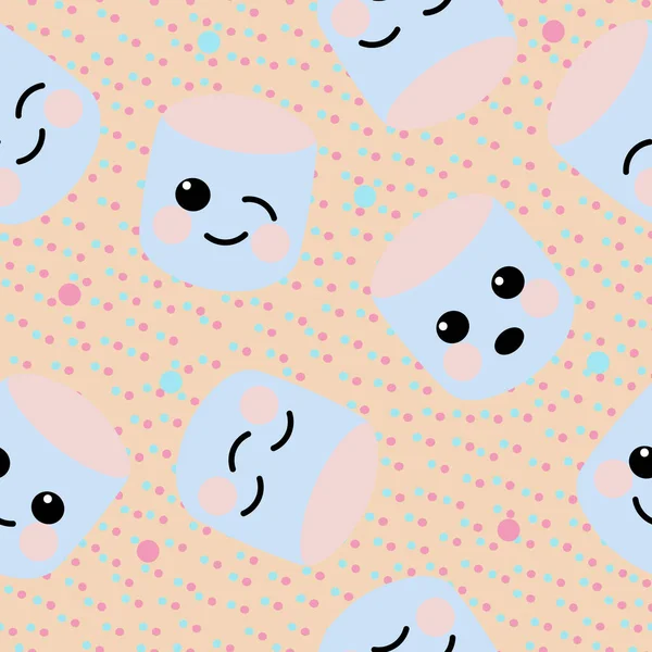 Bezešvé Vzor Roztomilými Barevnými Marshmallows Dětská Ilustrace Pro Potisk Tkaniny — Stockový vektor