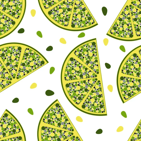 Naadloos Patroon Met Geel Groene Fruitschijfjes Bestaande Uit Veelkleurige Cirkels — Stockvector