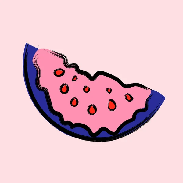 青とピンクの色のスイカの果物 夏のはがき カップ 装飾枕 ティータオル ナプキン ノートブックに印刷するため ベクトルグラフィックス — ストックベクタ
