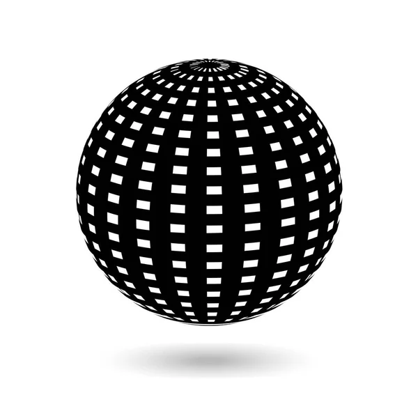 Bola Decorativa Con Rayas Verticales Negras Sobre Blanco Elementos Diseño — Vector de stock