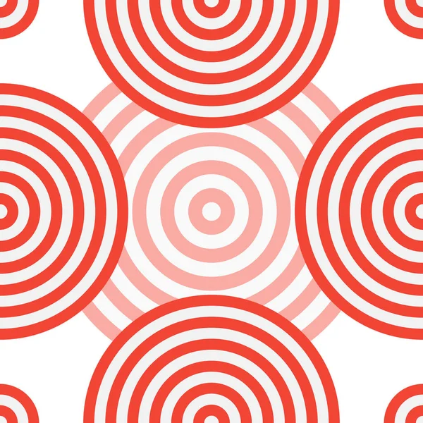 Απρόσκοπτη Μοτίβο Κόκκινους Και Ανοιχτούς Λευκούς Κύκλους Παρόμοιους Τον Στόχο — Διανυσματικό Αρχείο