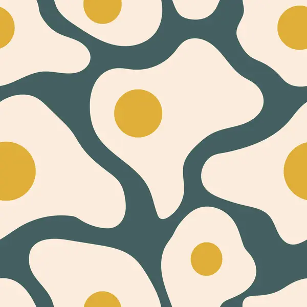 Gefrituurde Eieren Naadloos Modern Abstract Patroon Voor Stoffen Kussens Keukentextiel — Stockfoto
