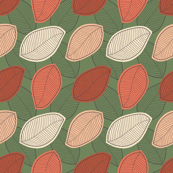 Смугасте Рожеве Листя Зеленому Тлі Безшовний Візерунок Друку Текстилі Тканинах — стокове фото