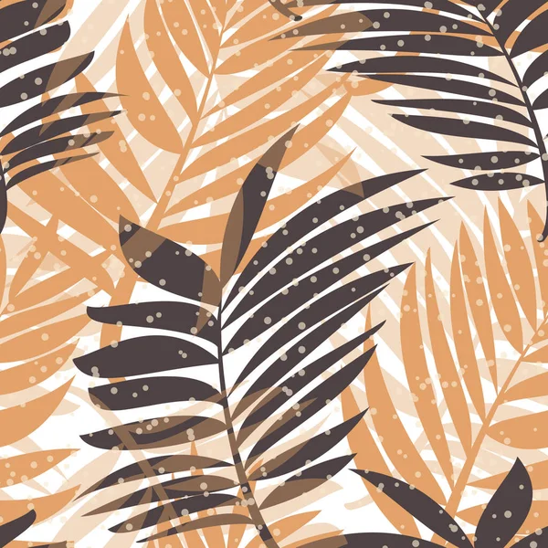 Тропічні Листя Долоні Безшовний Сучасний Візерунок Екзотичними Рослинами Текстилю Модні — стокове фото
