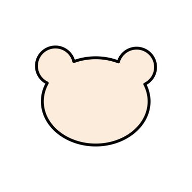 Sevimli ayı kafası. Oyuncak ayı Anneler Günü 'nün bir sembolü. Beyaz arkaplanda siyah doğrusal simge. Moda pastel şampanya rengi. Vektör grafikleri.