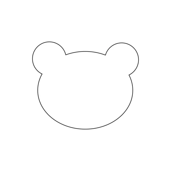 かわいいクマの頭 テディベアは母の日の象徴です 白い背景に黒い線型のアイコン 細い線のカスタマイズ可能なイラスト ベクトルアウトラインシンボル — ストックベクタ