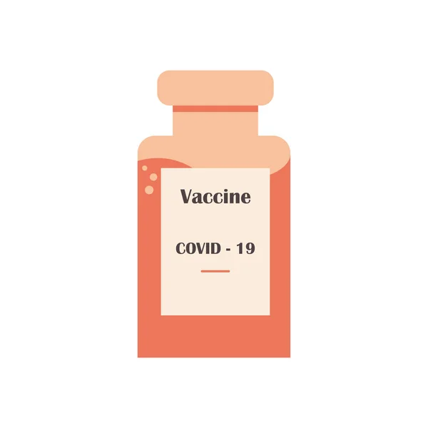 Covid 19コロナウイルスワクチンをピンク色にしたボトルは白地に単離された 人間の健康のための抗ウイルス薬 — ストック写真