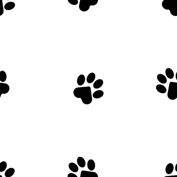 Seamless Pattern Cat Paw Prints White Background Fashion Prints Bed —  Vetores de Stock