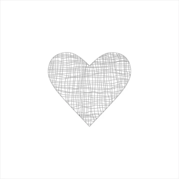 Black Heart Spider Web Pattern White Background Romantic Occasion Vector — Stock Vector