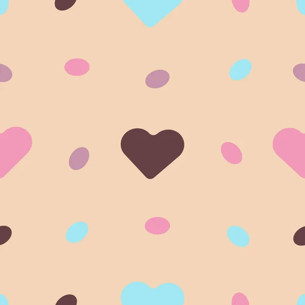 Pastel Patrón Sin Costuras Corazones Para Papel Regalo Romántico Festivo — Vector de stock