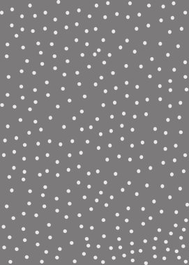 Beyaz benekli gri arkaplan. Moda baskıları, tekstil ürünleri, giysiler, not defterleri, ambalaj kağıtları için karlı bir arka plan. Vektör.