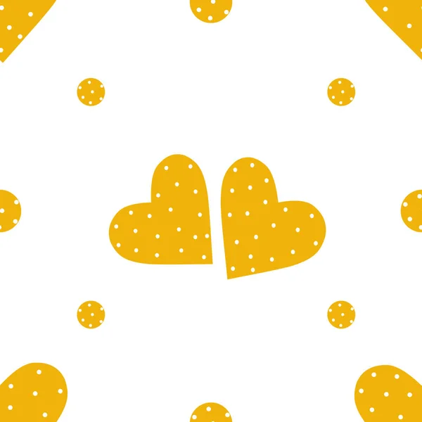 Patrón Sin Costuras Con Corazones Lunares Amarillos Para Estampados Moda — Archivo Imágenes Vectoriales
