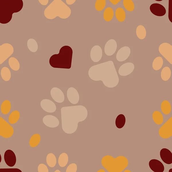 Лапы Кошки Собаки Щенка Бесшовный Розовый Рисунок Обуви Животного Постельных — стоковый вектор