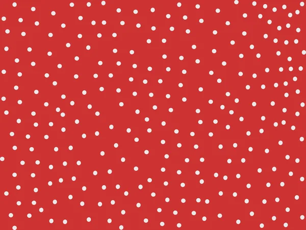 Красный Фон Белыми Точками Польки Снежная Иллюстрация Модных Принтов Текстиля — стоковый вектор