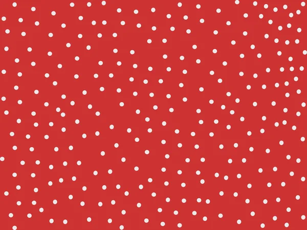 Red Background White Polka Dots Snowy Illustration Fashion Prints Textiles — Stock Vector