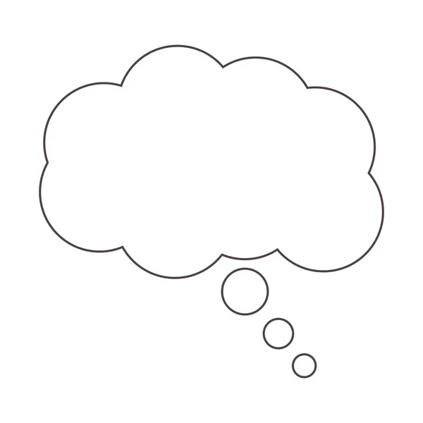 Dialog box icon. Stylish dream cloud for text drawn in black outline and isolated on white background.