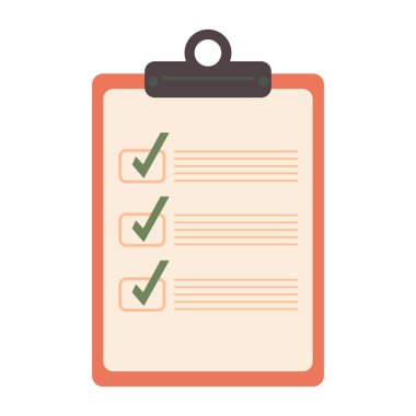 Kontrol listesi beyaz arkaplanda izole edildi. Pembe tonlarda anket belgesi. 