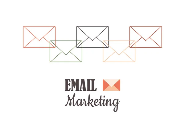 Mail Marketing Nel Telefono Cellulare Laptop Impostazione Mail Target Riferimento — Foto Stock
