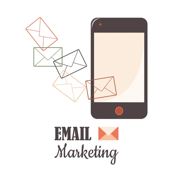 Marketing Mail Telefonie Komórkowym Laptopie Konfigurowanie Poczty Mail Docelowa Publiczność — Zdjęcie stockowe