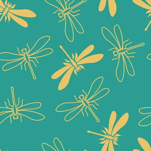 Koyu Mavi Arka Planda Sarı Yusufçuklar Moda Kumaşları Tekstil Ürünleri — Stok fotoğraf