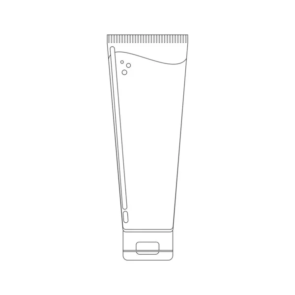 白を基調とした化粧品ソフトパッケージボトルリニアアイコン 細いブラックラインカスタマイズ可能なイラスト — ストック写真