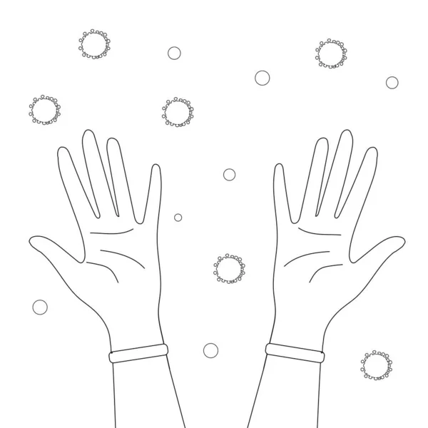 Mãos Pessoas Ícone Linear Isolado Fundo Branco Fina Linha Preta — Fotografia de Stock