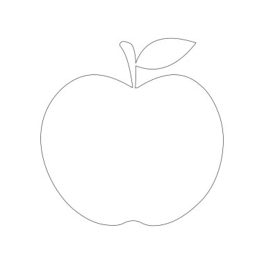Beyaz arka planda elma meyvesi doğrusal simgesi. İnce siyah çizgi özelleştirilebilir illüstrasyon.