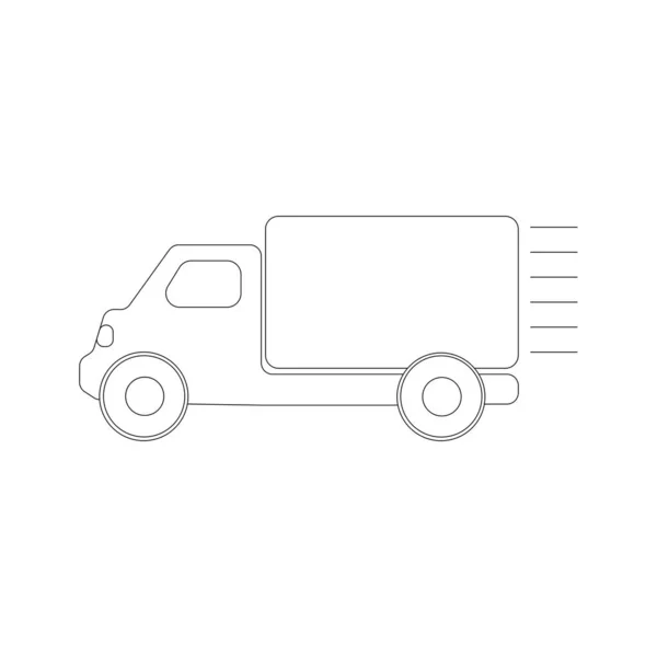 Truck Linear Icon White Background Thin Black Line Customizable Illustration — Stock Photo, Image