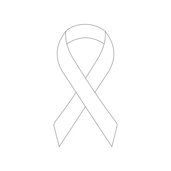 白色背景上的条纹线形图标 细长的黑线可定制的插图 支持乳腺癌方案的组织的国际标志 — 图库照片