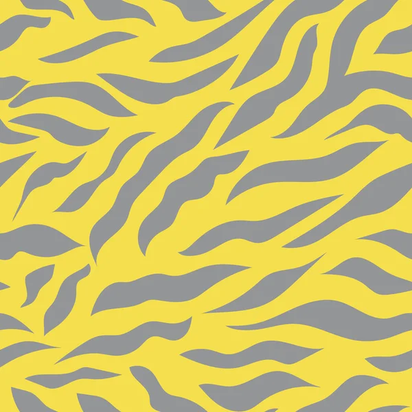 Бесшовный Рисунок Серыми Полосками Желтом Фоне Тигра Печать Современных Тканей — стоковое фото