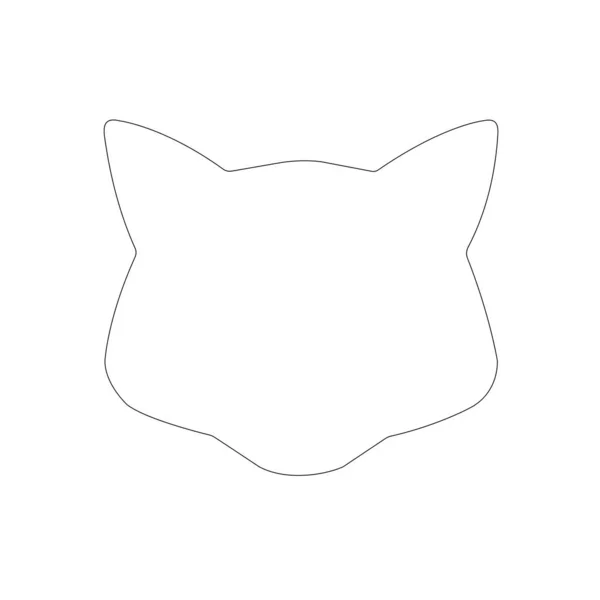 Линейный Значок Кошки Тигра Белом Фоне Тонкая Черная Линия Настраиваемая — стоковое фото