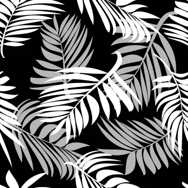 Тропические Пальмовые Листья Бесшовный Современный Узор Экзотическими Растениями Текстиля Модными — стоковый вектор