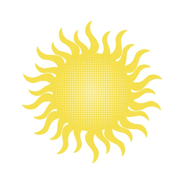 太陽は白い背景に黄色です 銀河の星 装飾枕 ブックカバーデザイン 天気予報アイコンのための印刷 ベクトルグラフィックス — ストックベクタ
